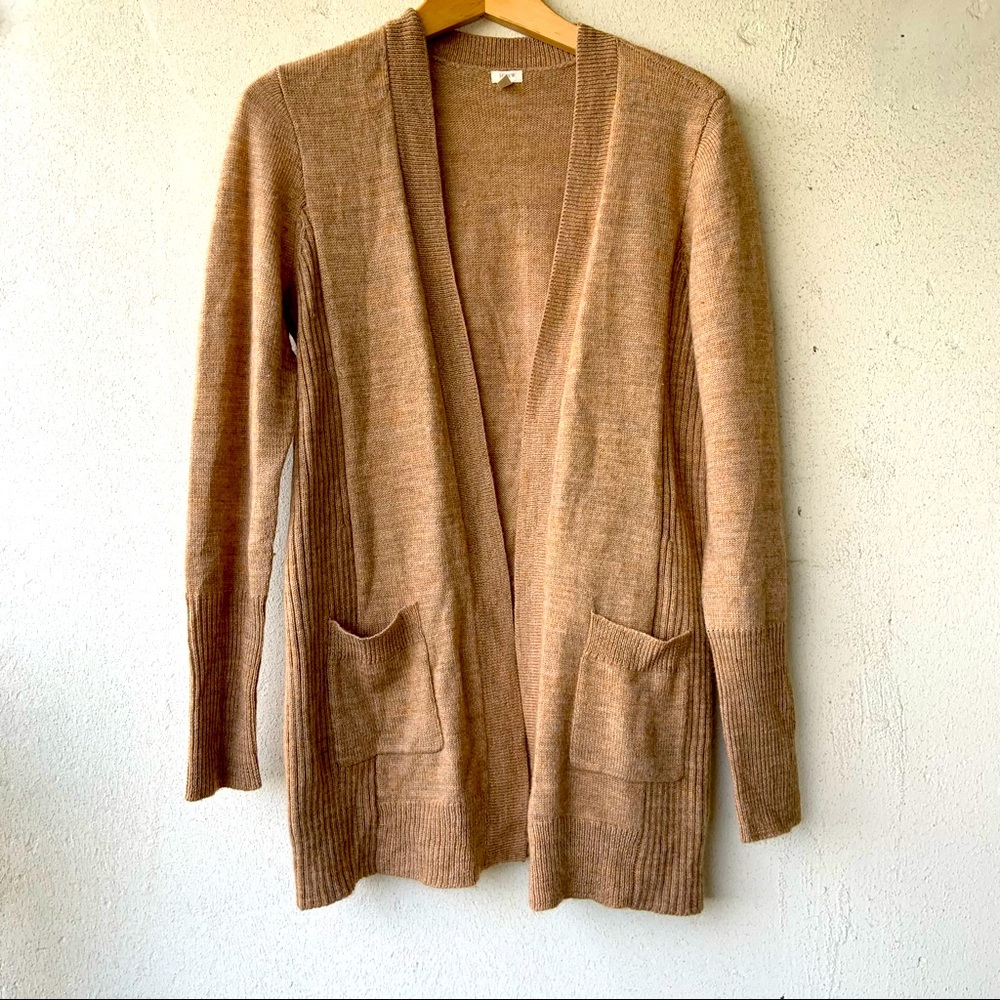 J Crew camel coloured cardigan
